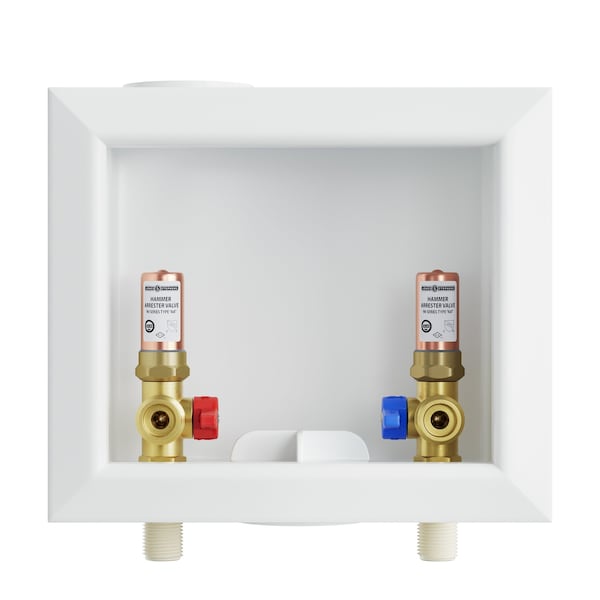 Washing Machine Box, Center Outlet with Water Hammer Arrestor, 1/2in. CPVC Connection